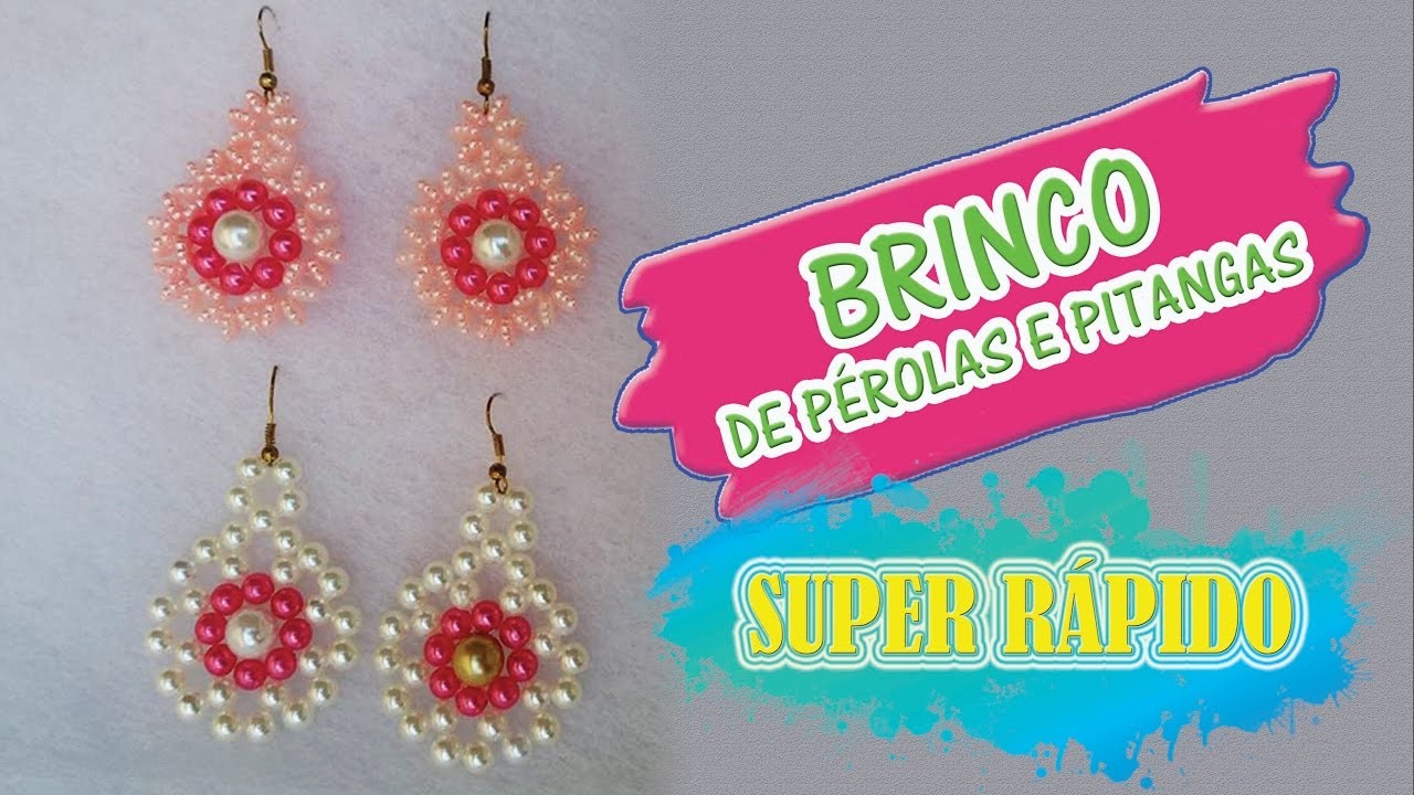 DIY - Brinco de Pérolas e Pitangas SUPER RÁDIDO