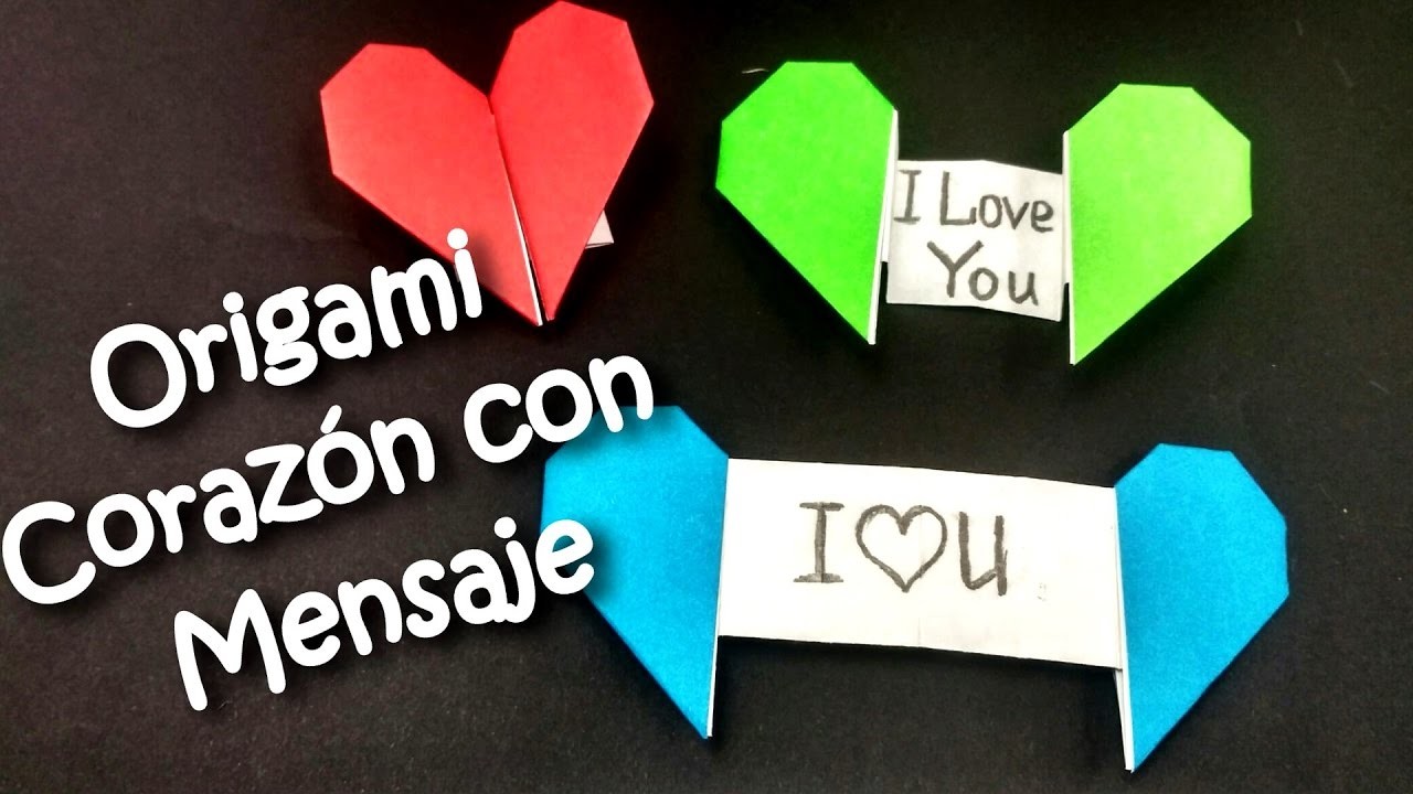 Cómo hacer origami corazón con mensaje | Como fazer origami coração com mensagem