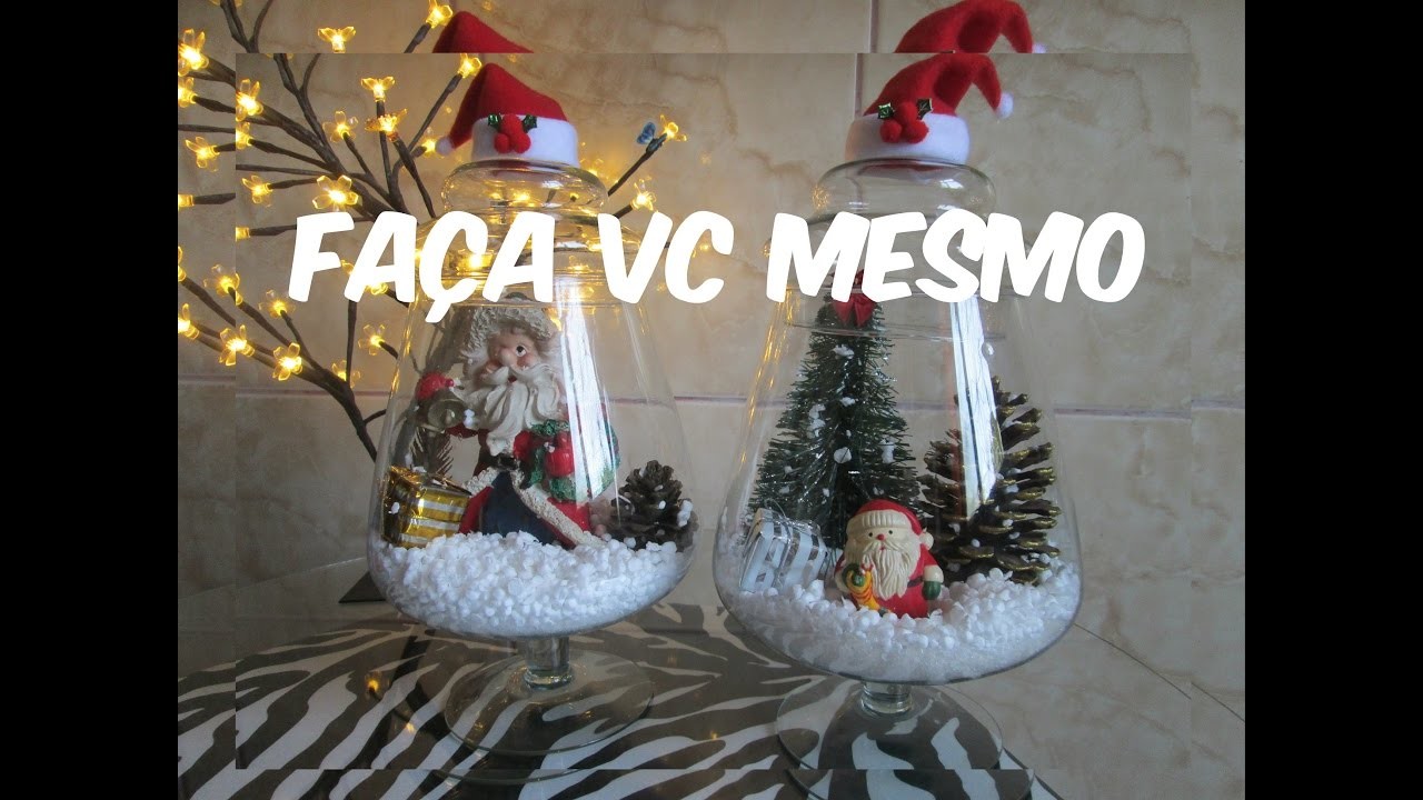 DIY Decoração de Natal em Potes de Vidro - Faça você mesmo