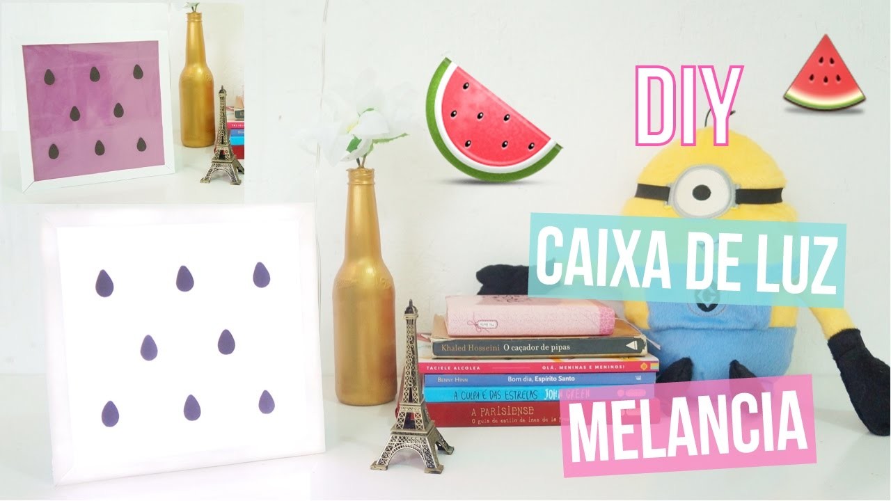DIY(Faça você mesmo) Luminária-caixa de luz: melancia