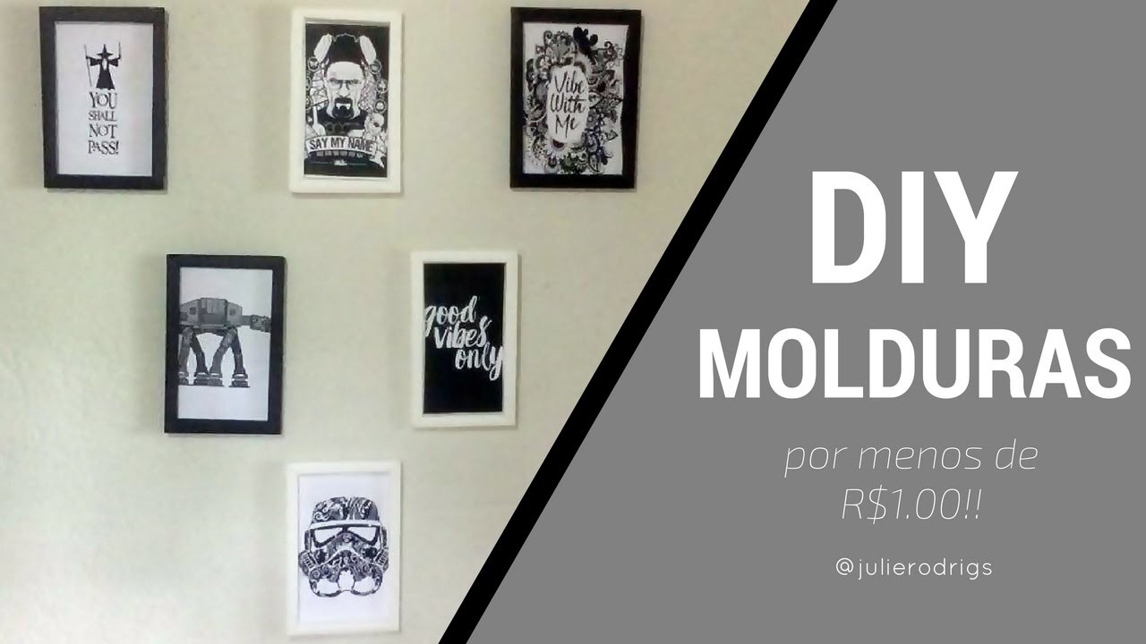 DIY Parede de Quadros por menos de R$1,00 | Wall Gallery ❤ Blog Julie Rodrigues