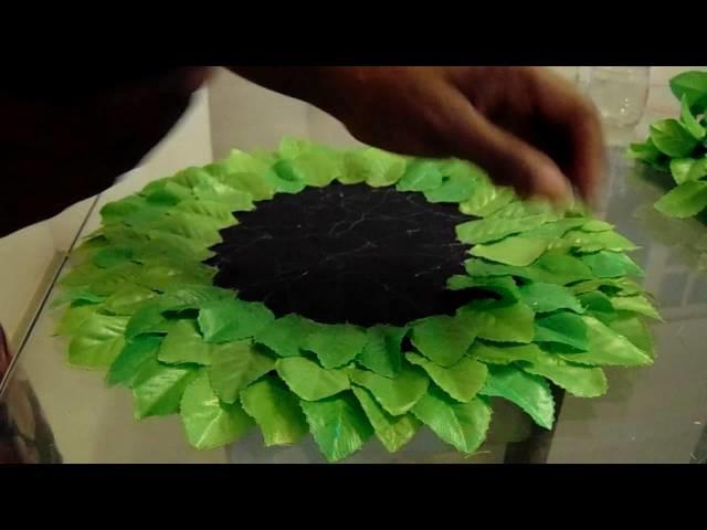 Diy sousplat de folhas.