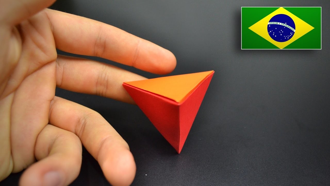 Origami: Tetraedro - Instruções em Português BR