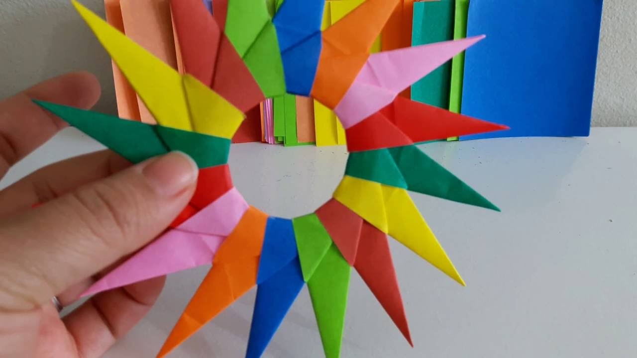 Shuriken de 16 pontas - Dobradura de papel ( origami )