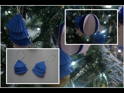 DIY: Enfeite de árvore de natal de cartolina e forminha de docinho