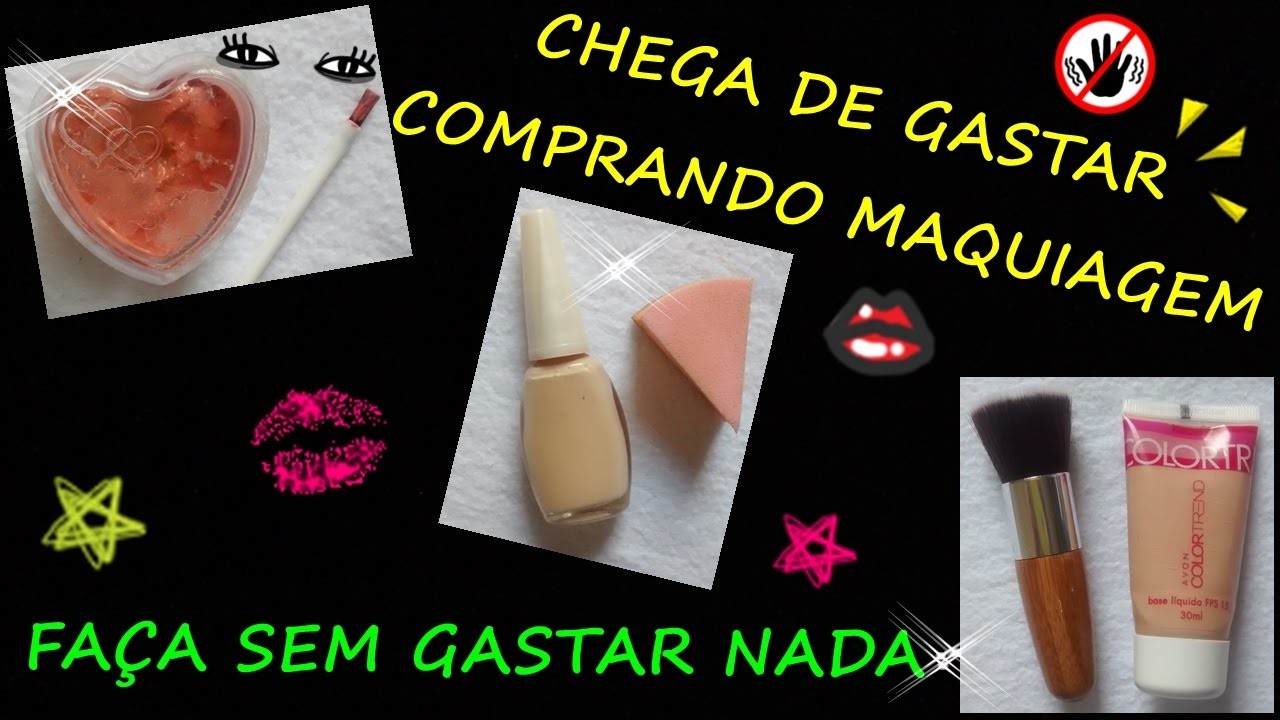 COMO FAZER KIT DE MAQUIAGEM CASEIRA SEM GASTAR NADA #1 - DIY  homemade makeup