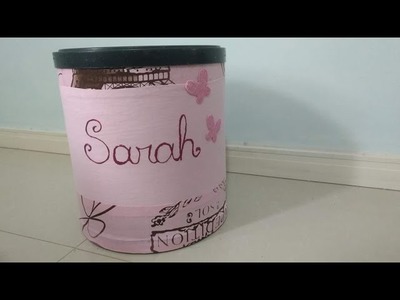 DIY.Decorando o quarto da Sarah com lata de papelão - Do lixo ao luxo