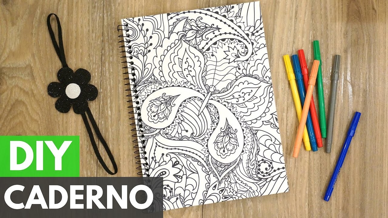 Caderno customizado (Para colorir) #PapelEmTudo |DIY - Faça você mesmo