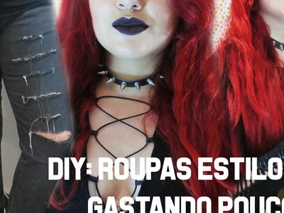 DIY: BLUSA COM DECOTE, DETALHES NA MANGA E CALÇA DESTROY - ROUPAS ESTILOSAS GASTANDO POUCO