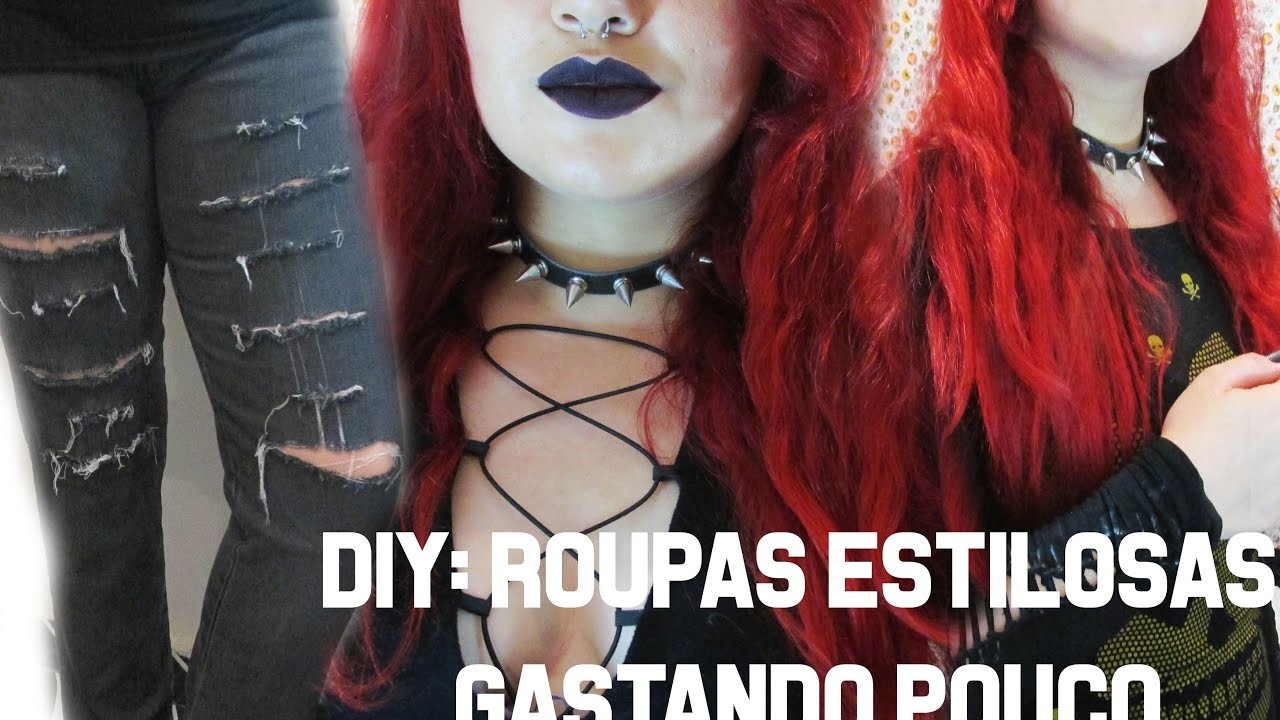 DIY: BLUSA COM DECOTE, DETALHES NA MANGA E CALÇA DESTROY - ROUPAS ESTILOSAS GASTANDO POUCO