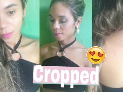 DIY: CROPPED COM MANGA DE BLUSA SUPER FÁCIL DE FAZER| Adriana Anjo