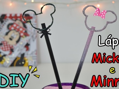 DIY- Volta às aulas: Lápis Mickey e Minnie "Utilizando Cola Quente"