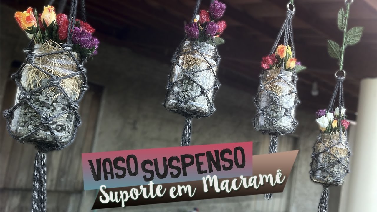 DIY Vaso com Suporte em Macramê - Plant Hangers | Aprenda com Edu