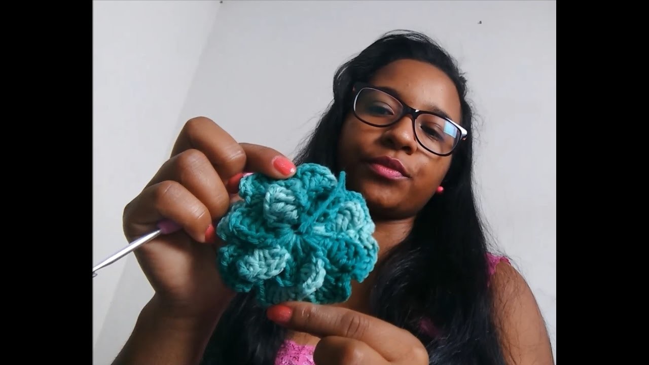 Flor Botão em croche