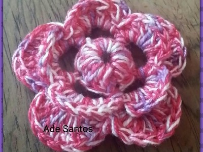 Flor de crochê -modelo 3