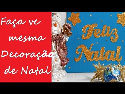 DIY - Decoração de Natal 7 - Quadro Feliz Natal - fácil e barato - MilkShakeTube