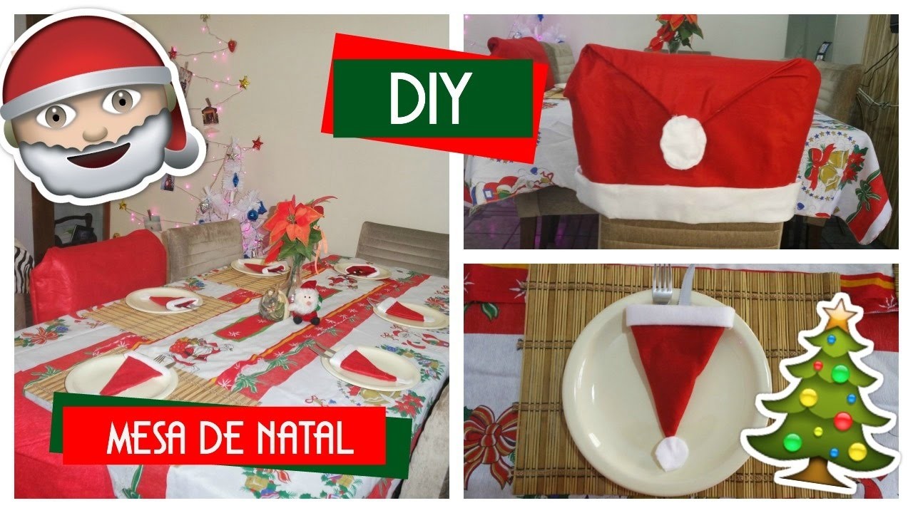 DIY de natal - Porta talheres e capa para cadeira!