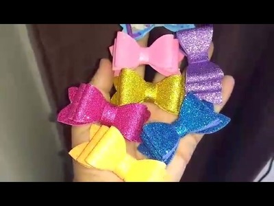 DIY Laços de Eva com glitter no bico de pato para princesa