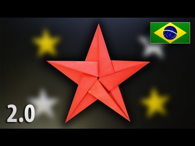 Origami: Estrela de 5 Pontas 2.0 - Instruções em Português BR