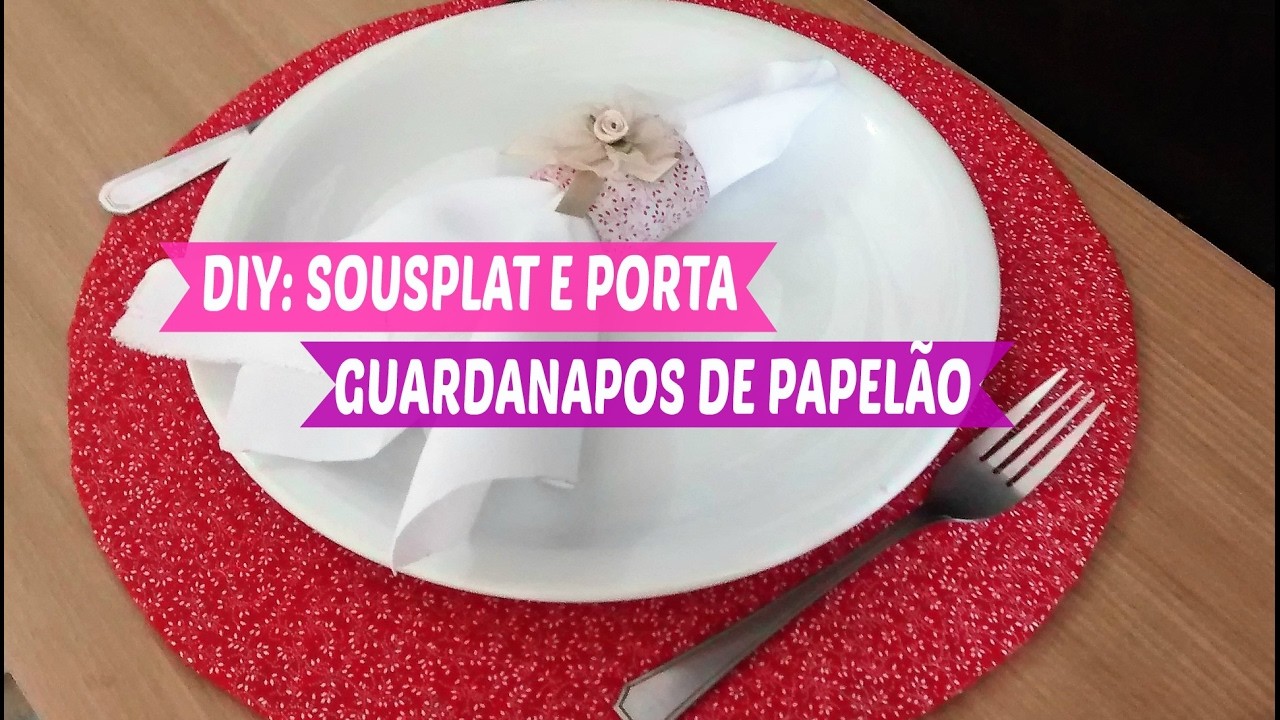 DIY: SOUSPLAT E PORTA GUARDANAPOS DE PAPELÃO | Carla Oliveira