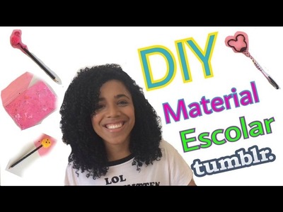 DIY Material Escolar Tumblr 2 +Sorteio. Estojo Flamingo, Caneta mickey, Lapis Flamingo e emogi.