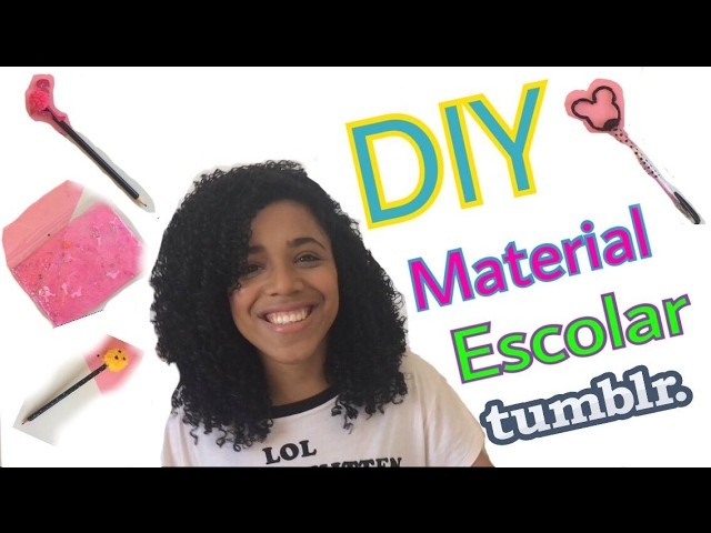 DIY Material Escolar Tumblr 2 +Sorteio. Estojo Flamingo, Caneta mickey, Lapis Flamingo e emogi.