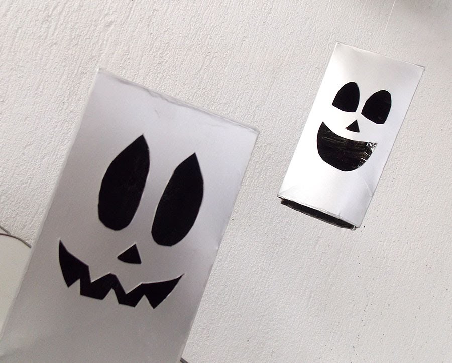 Fantasma com caixa de leite - Como fazer decoração Halloween