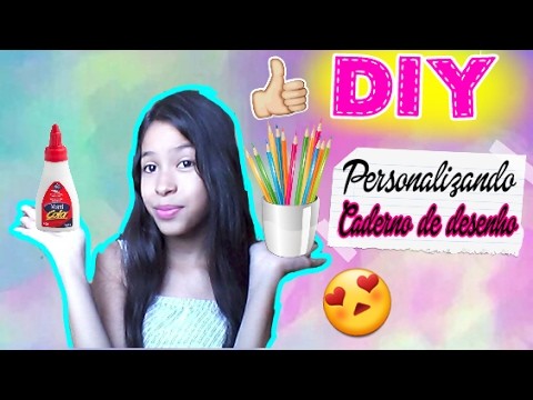 DIY Personalizando CADERNO de desenho #Voltaasaulas
