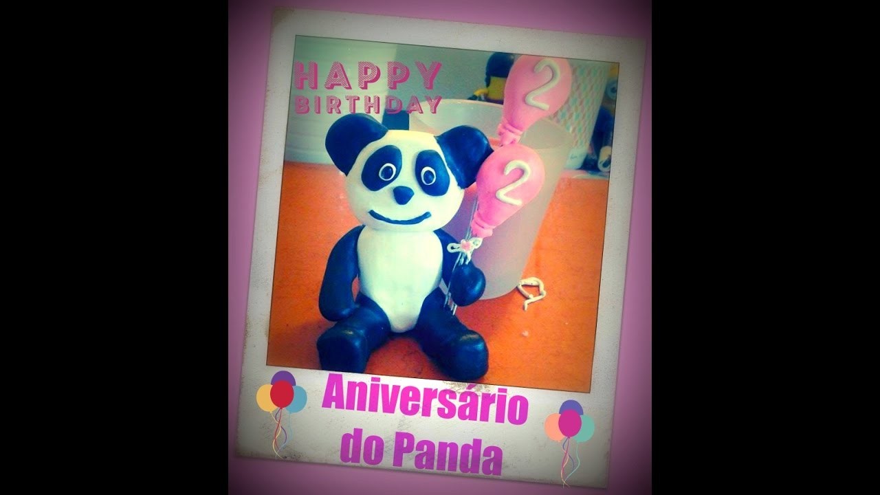 Panda Party! Decoração de bolo de aniversário em Fimo