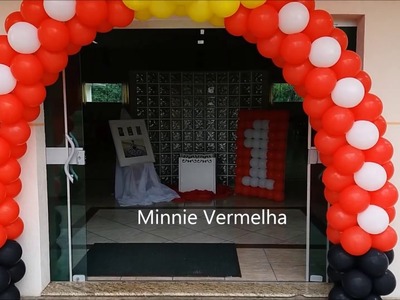 Decoração para festa de aniversario infantil Minnie Vermelho