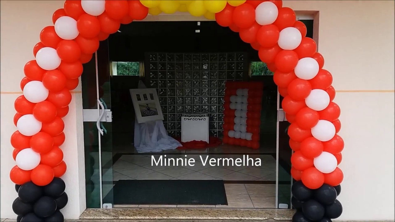 Decoração para festa de aniversario infantil Minnie Vermelho