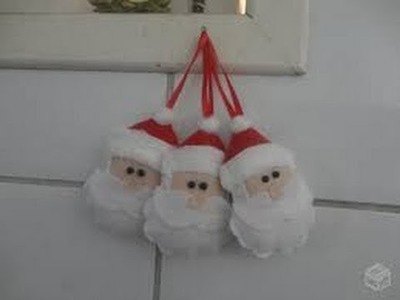 Papai Noel em feltro para decoração de natal # vídeo 4