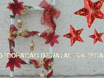 Decoração de natal em escada