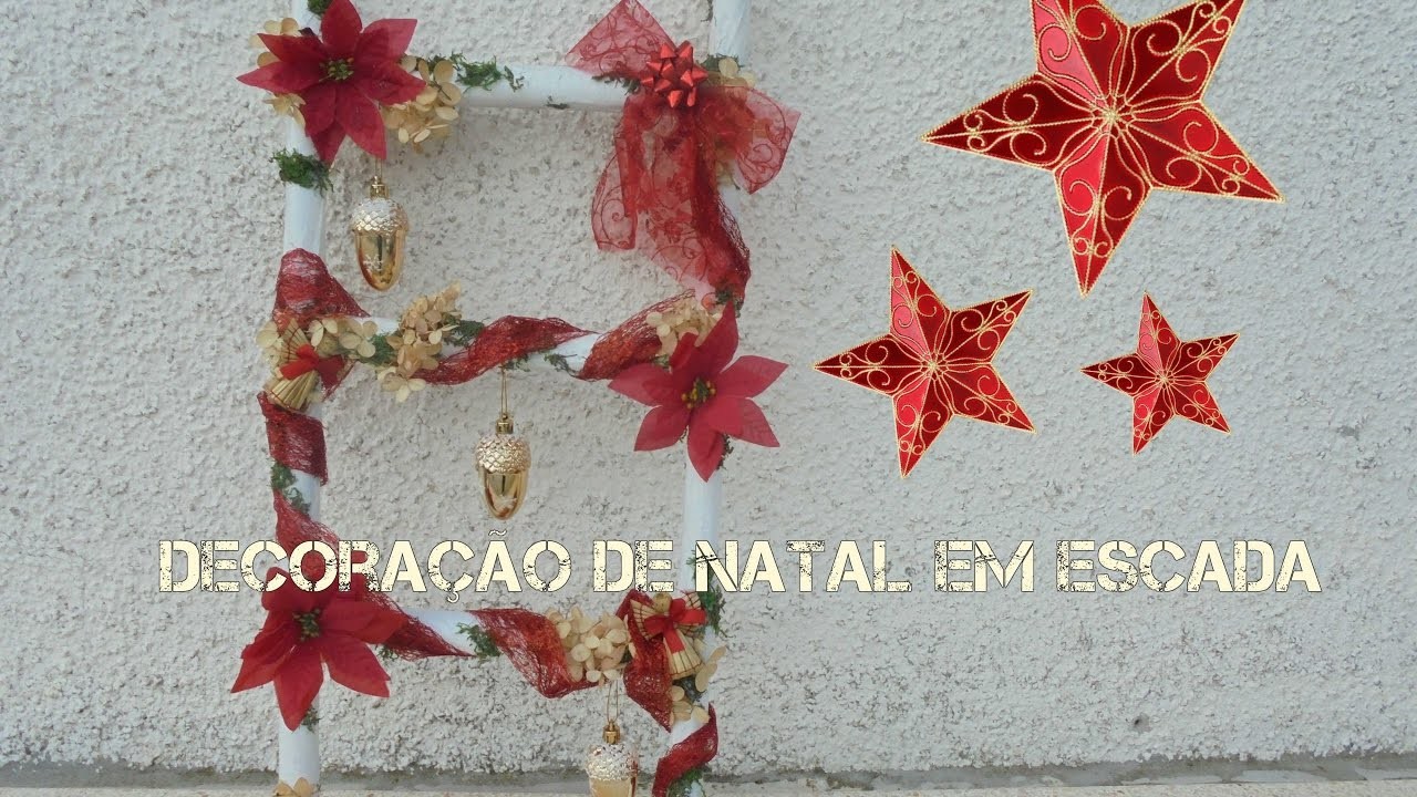 Decoração de natal em escada