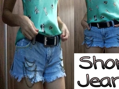 DIY: Customização em Short Jeans.CUSTOMIZAÇÃO SIMPLES