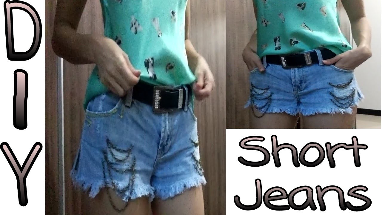 DIY: Customização em Short Jeans.CUSTOMIZAÇÃO SIMPLES