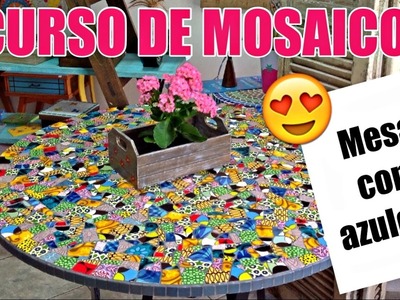 Curso de Mosaico | Aula 2 | Como fazer mesa de mosaico com azulejos