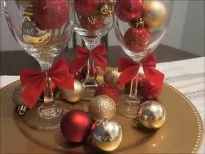 Decoração de Natal usando taças de Vinho .| Maryana Pinheiro