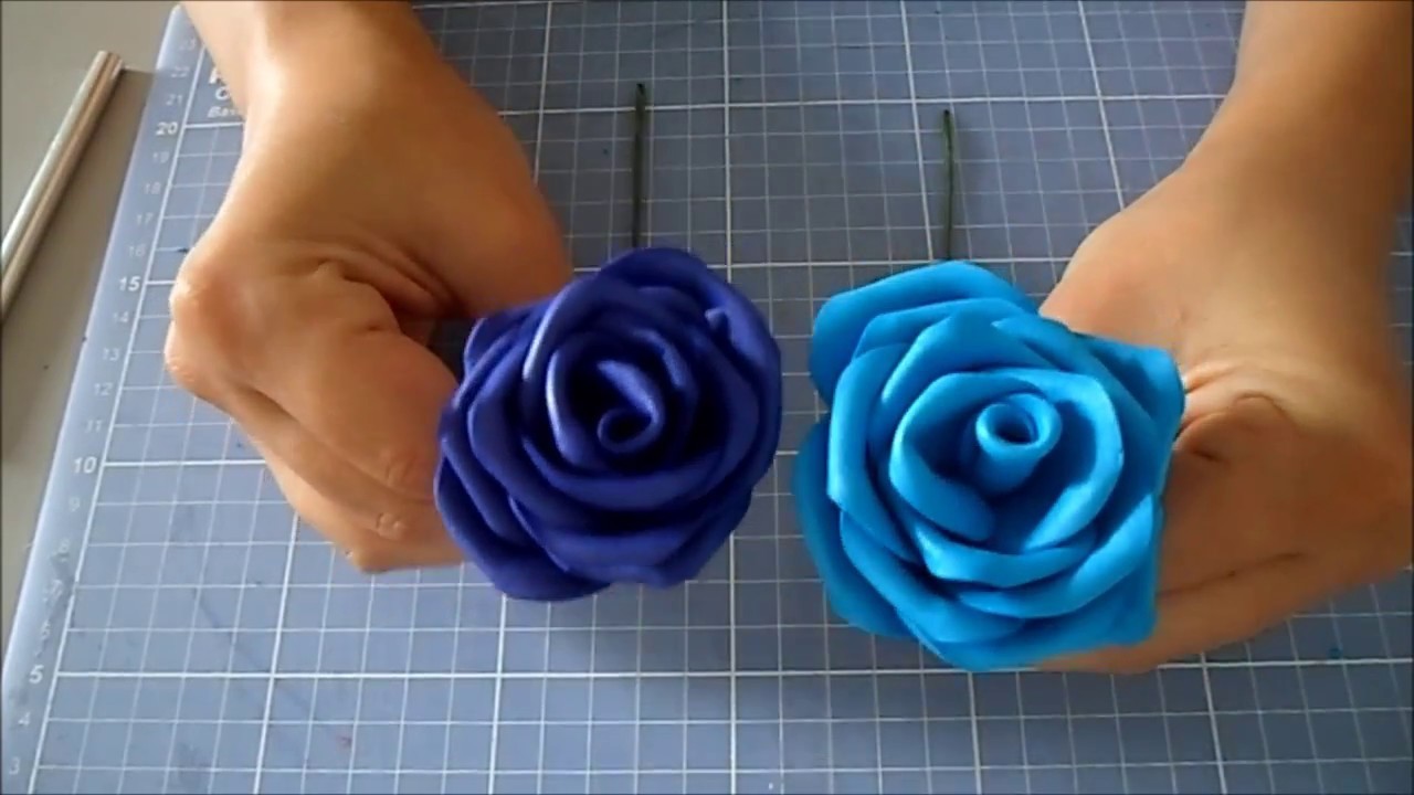 DIY Rosas de EVA com cabo sem frisador