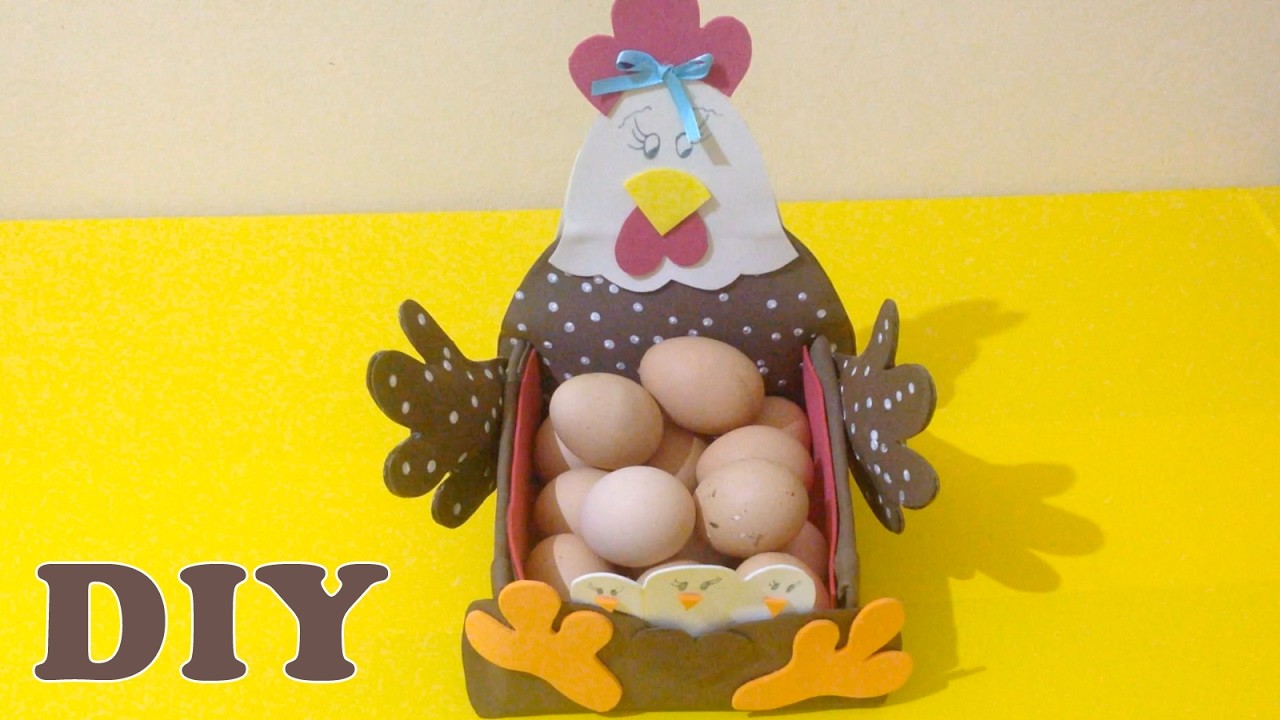 Como Fazer Porta Ovos Feito de Papelão e EVA - DIY Artesanato