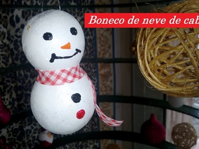 Diy especial de Natal #2 Enfeite para árvore de natal #2. Boneco de neve de cabaça