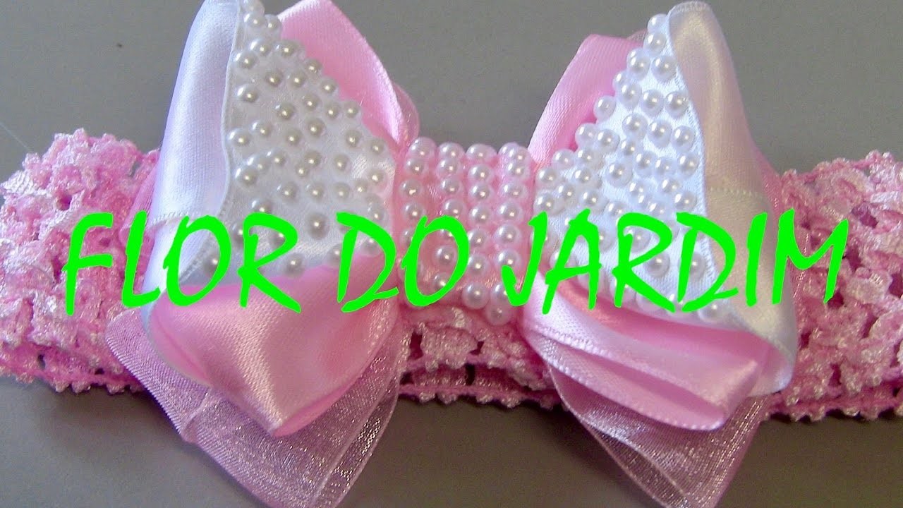 Laço para Princesa com fita de cetim e organza -DIY- Bow Tie for Princesses