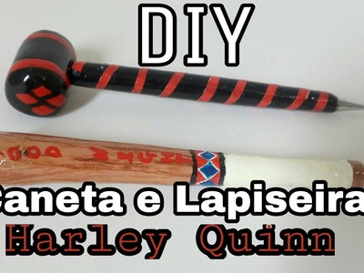 DIY- Caneta e Lapiseira da Harley Quinn #VoltaàsAulas (Leia a Descrição)
