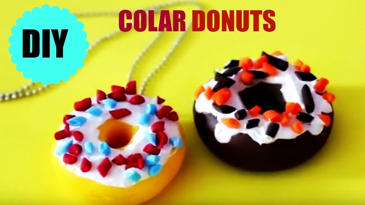DIY - COLAR DONUTS - TUTORIAL PASSO A PASSO - POLYMER CLAY - BISCUIT