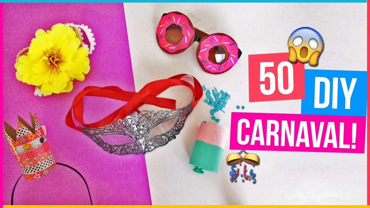 DIY 50 IDEIAS PARA O CARNAVAL | Óculos Donuts, HeadBand de flor, Tiara de Coroa Fácil e mais