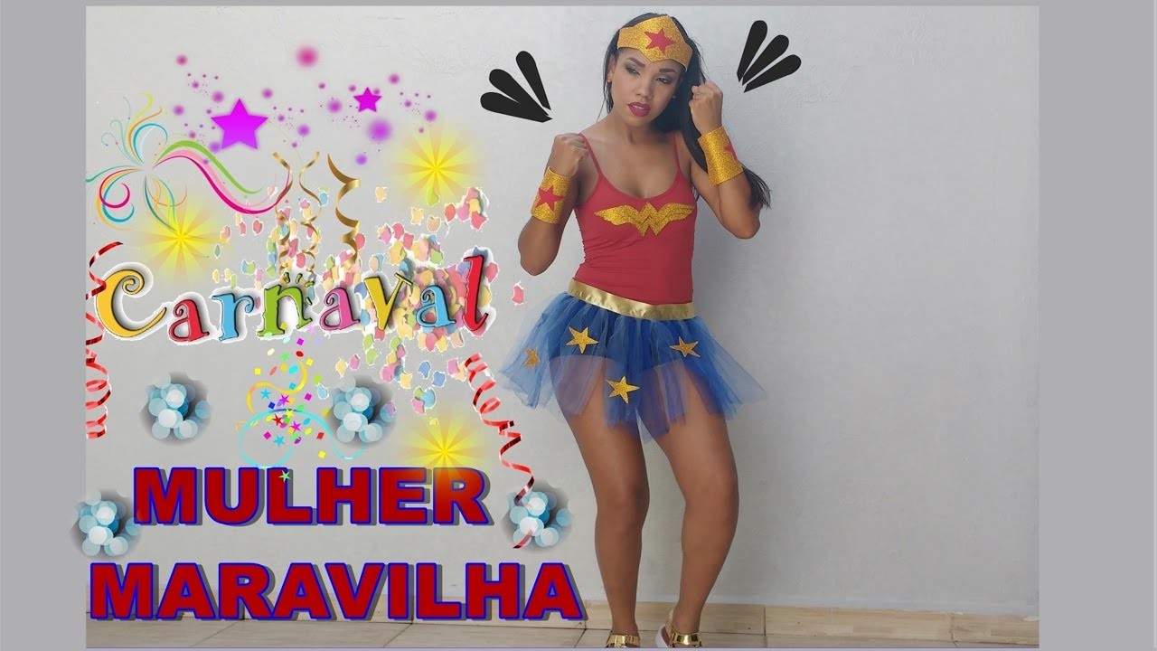 DIY: Fantasia de Carnaval : Mulher Maravilha (sem costura)