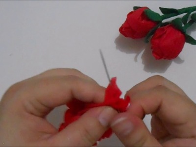 DIY SUPER FÁCIL - Como Fazer Mini Rosa para lembrancinha