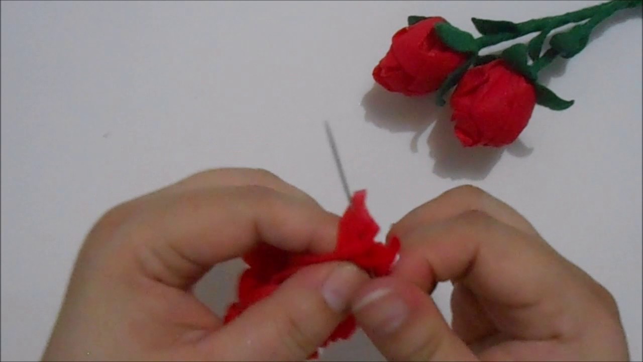 DIY SUPER FÁCIL - Como Fazer Mini Rosa para lembrancinha