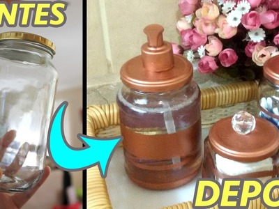Decoração com Pote de Vidro -  Kit Higiene -  Reciclagem - DIY