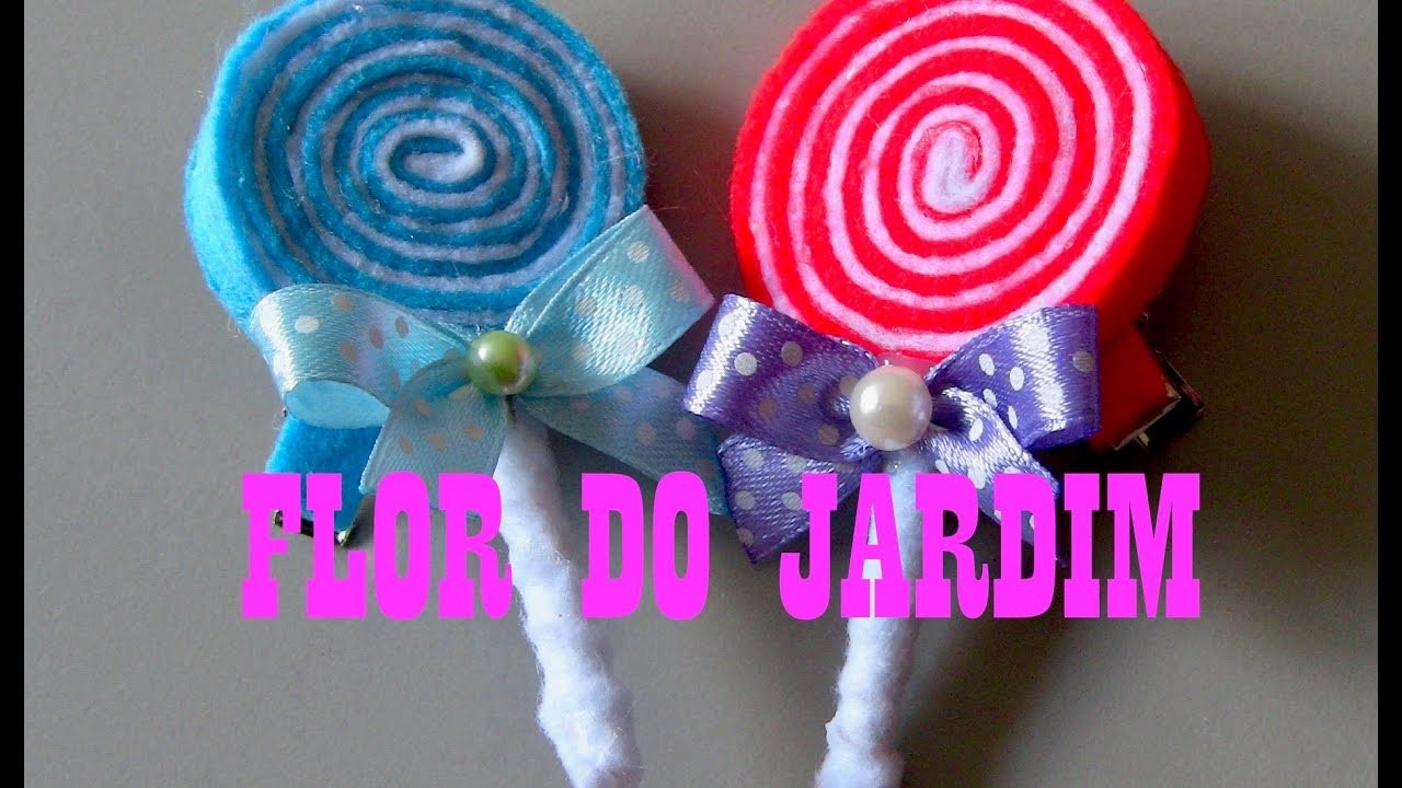 Pirulito de feltro na boca de jacaré -DIY